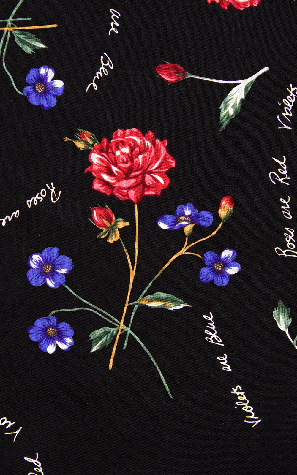 1980s Roses Are Red Rayon Shirtwaist Midi Dress | medium/large