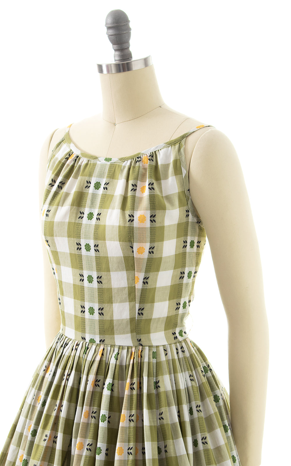 1950s Floral Gingham Sundress | small