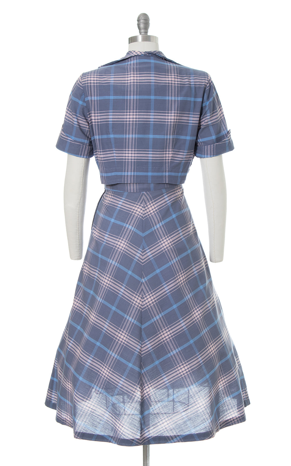 1950s Plaid Cotton Sundress & Bolero Set