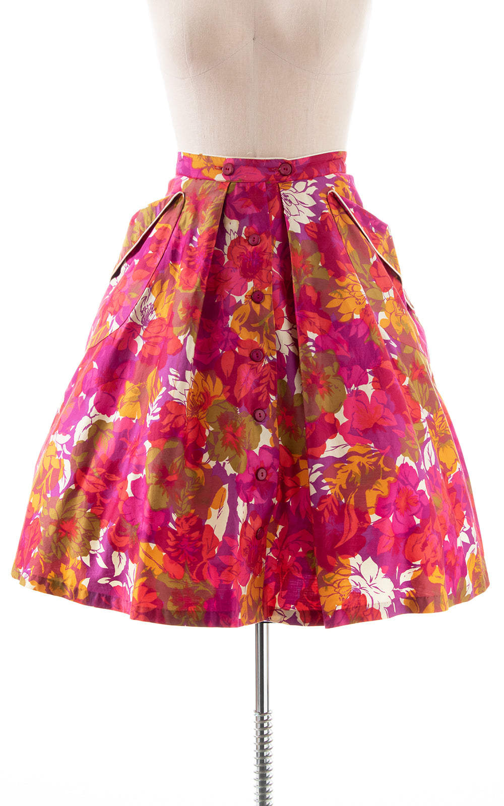 1960s Floral Skirt with Pockets | x-large