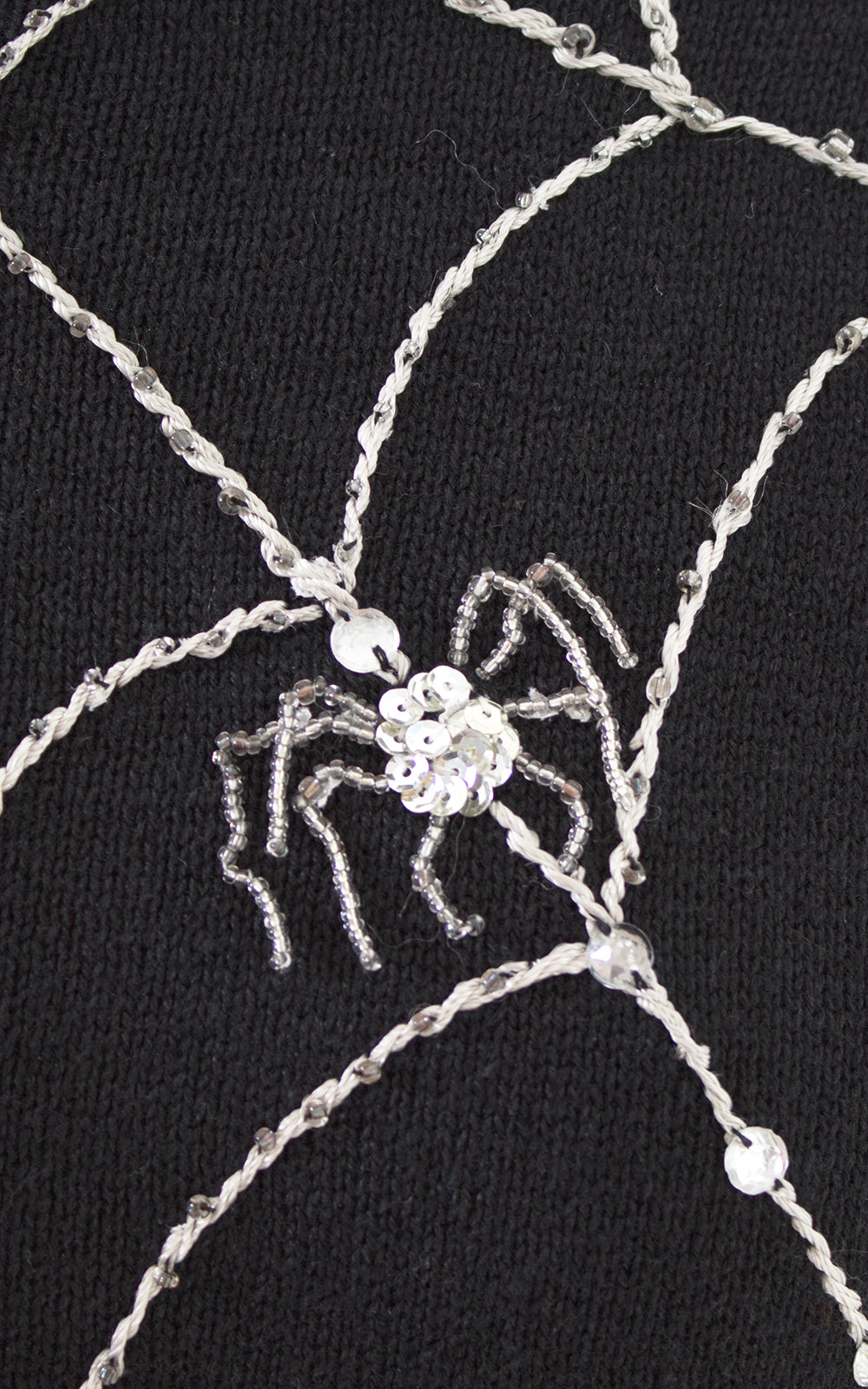 1980s Spiders on a Web Beaded Sweater