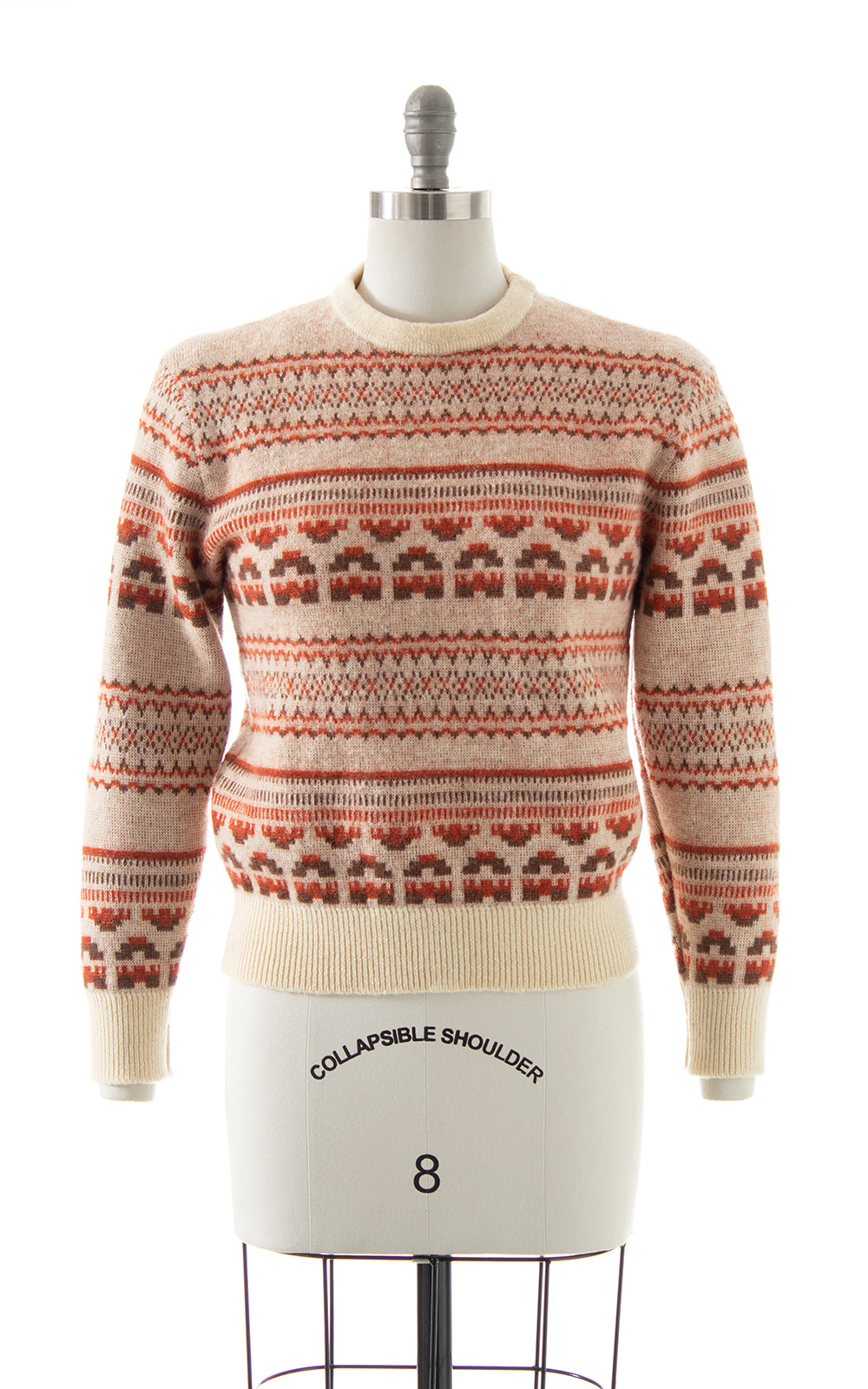 1970s PENDLETON Geometric Striped Knit Wool Sweater | small/medium/large