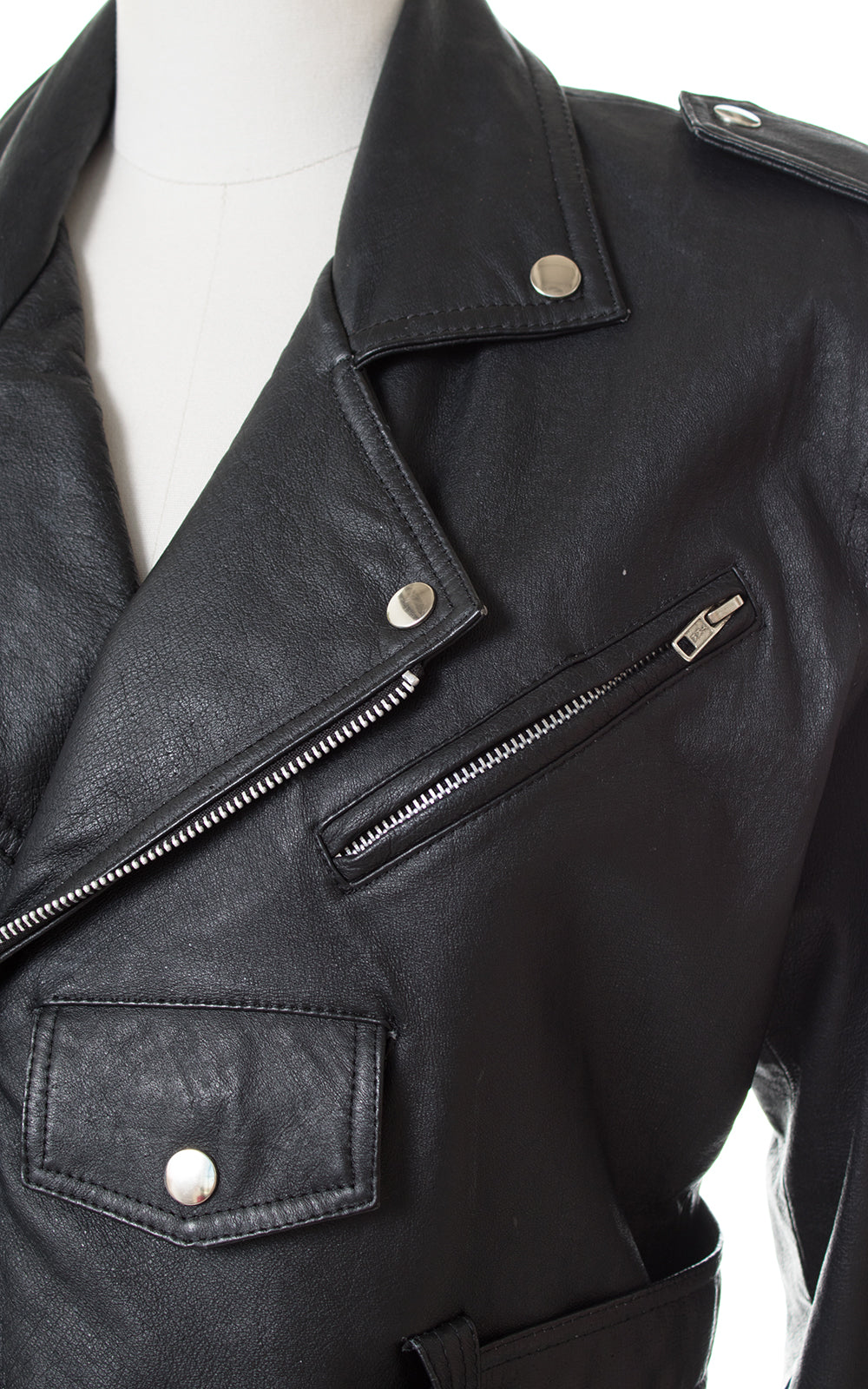 1980s Wilsons Leather Cropped Motorcycle Jacket