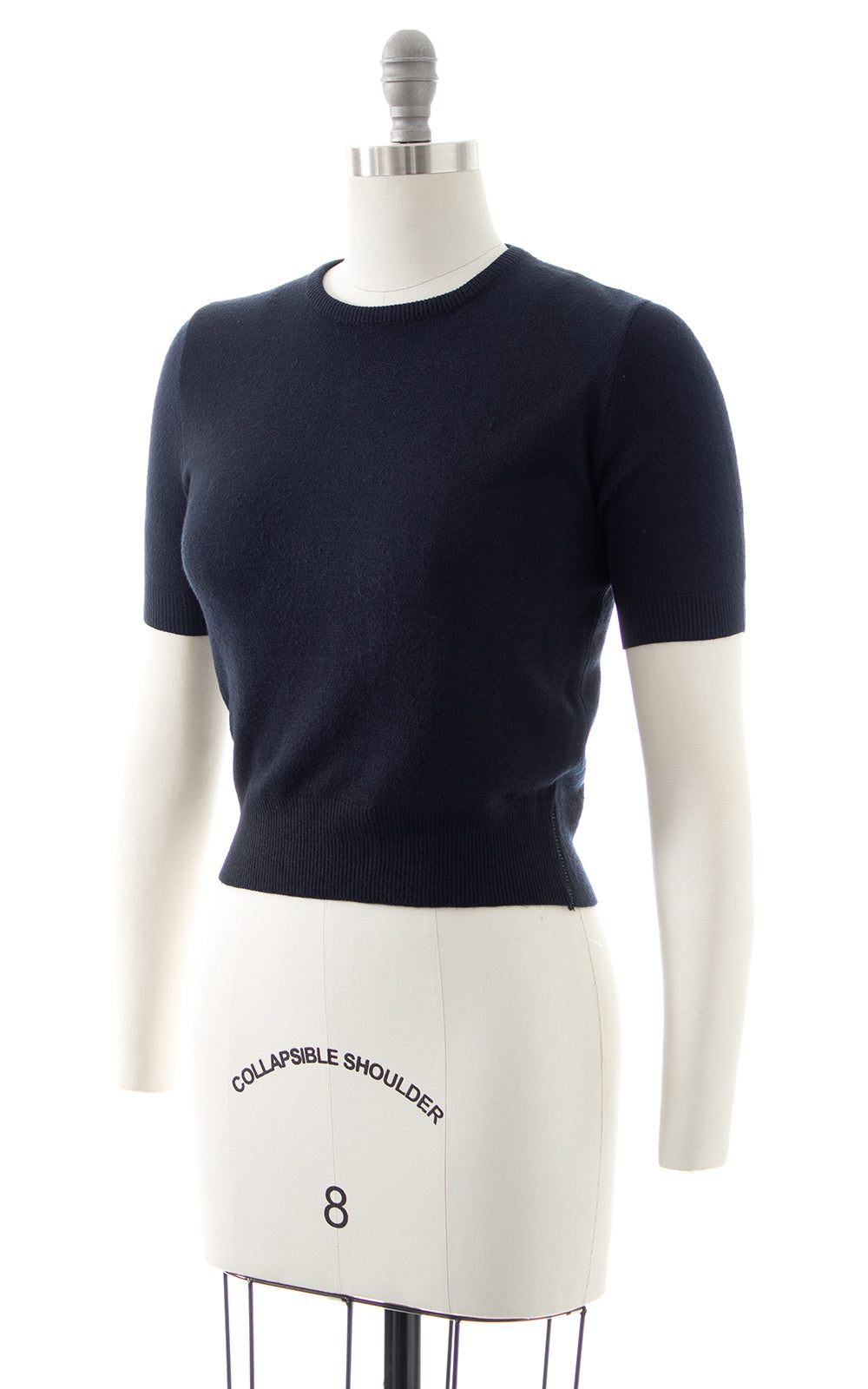 1950s Dark Blue Knit Sweater Top | small/medium