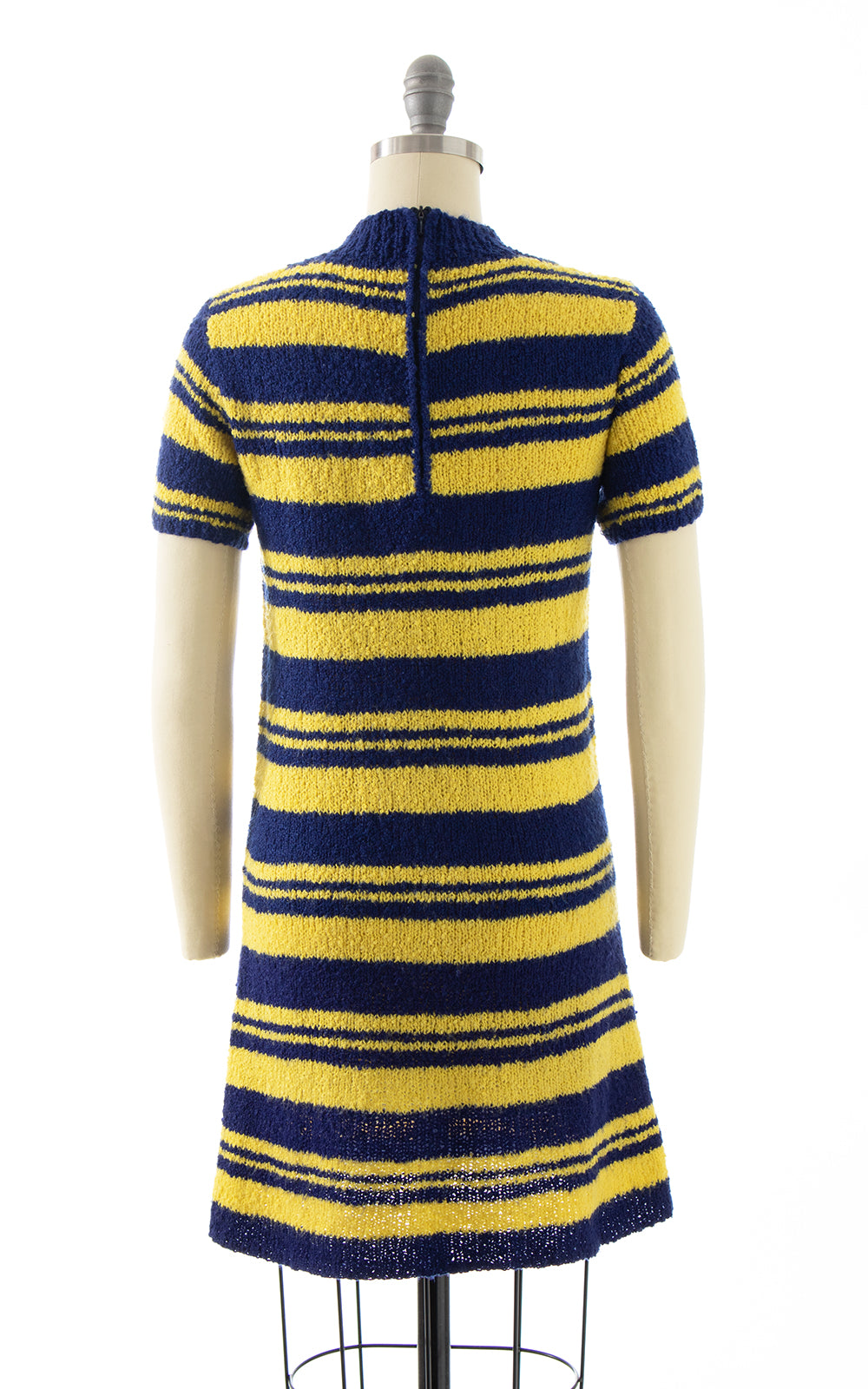 1960s 1970s Striped Bouclé Knit Sweater Dress | x-small