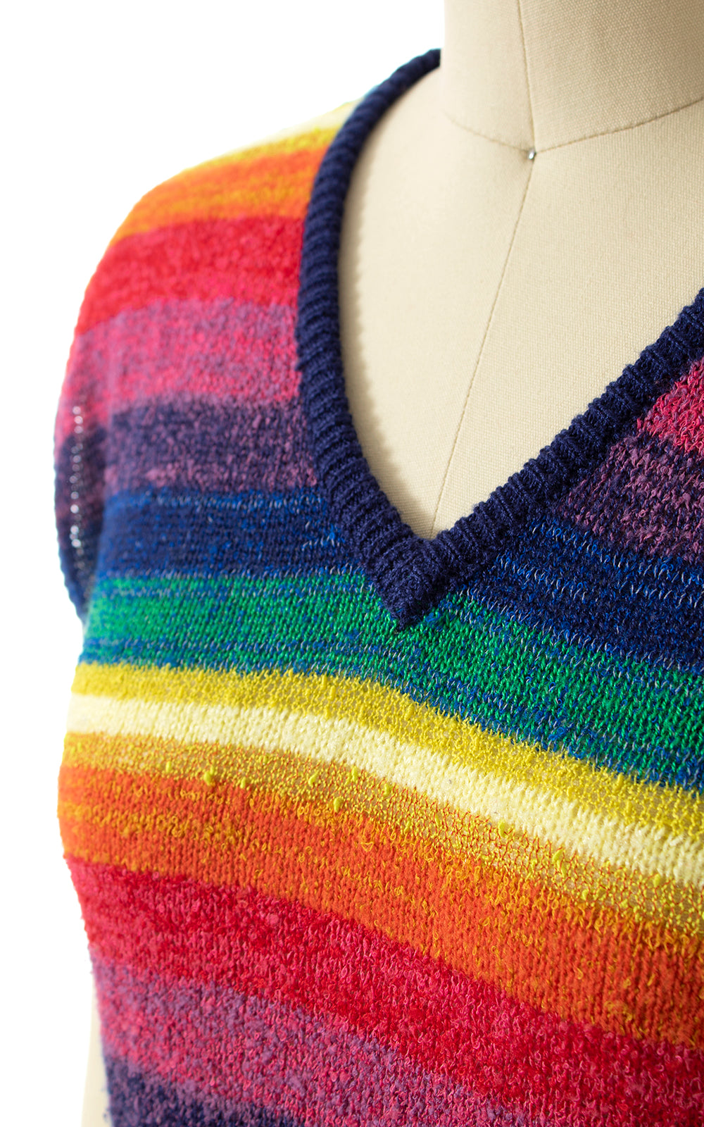 1970s Rainbow Knit Drawstring Top | x-small/small