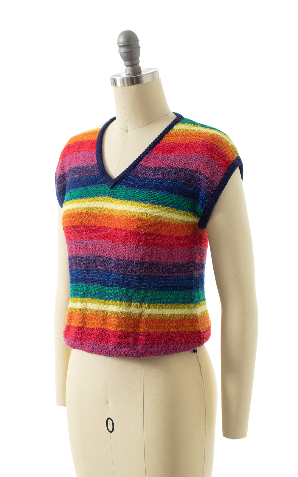 1970s Rainbow Knit Drawstring Top | x-small/small