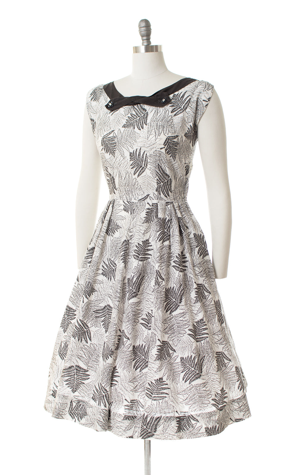 1950s Fern Print Cotton Sundress