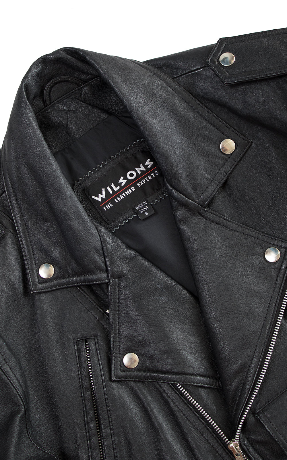 1980s Wilsons Leather Cropped Motorcycle Jacket