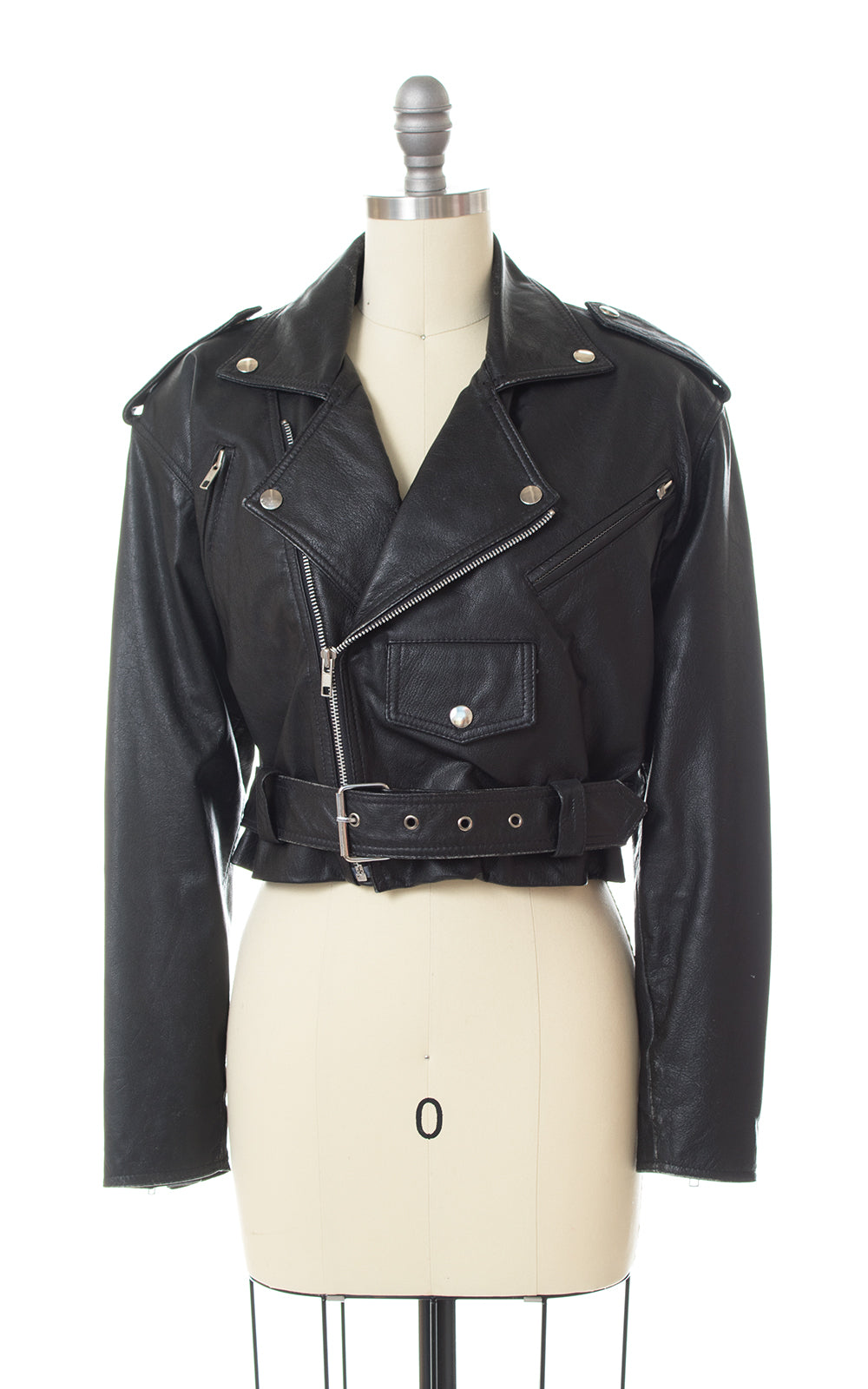 1980s Wilsons Leather Cropped Motorcycle Jacket