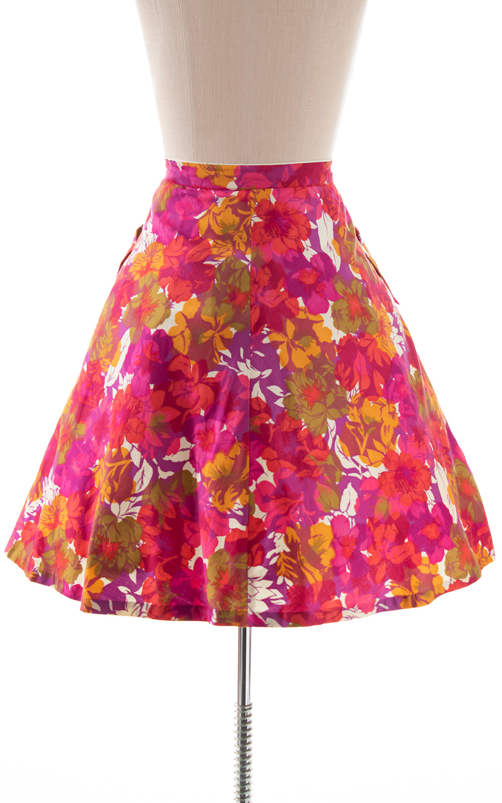 1960s Floral Skirt with Pockets | x-large