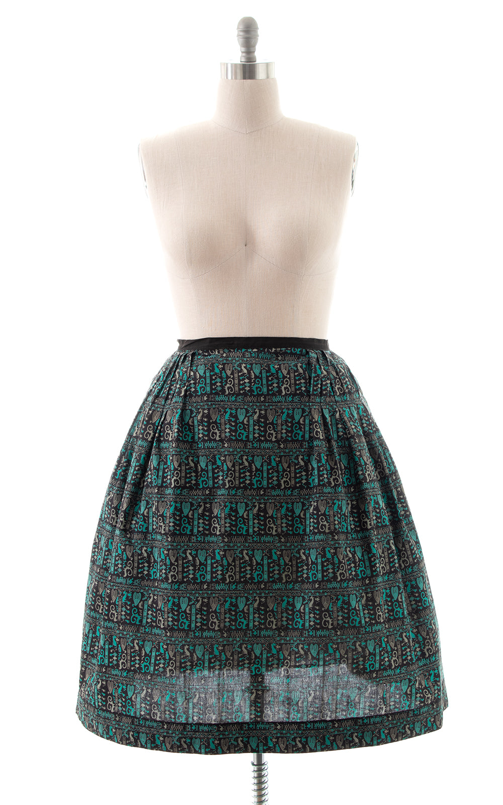 1950s Cave Painting Novelty Print Skirt | BirthdayLifeVintage