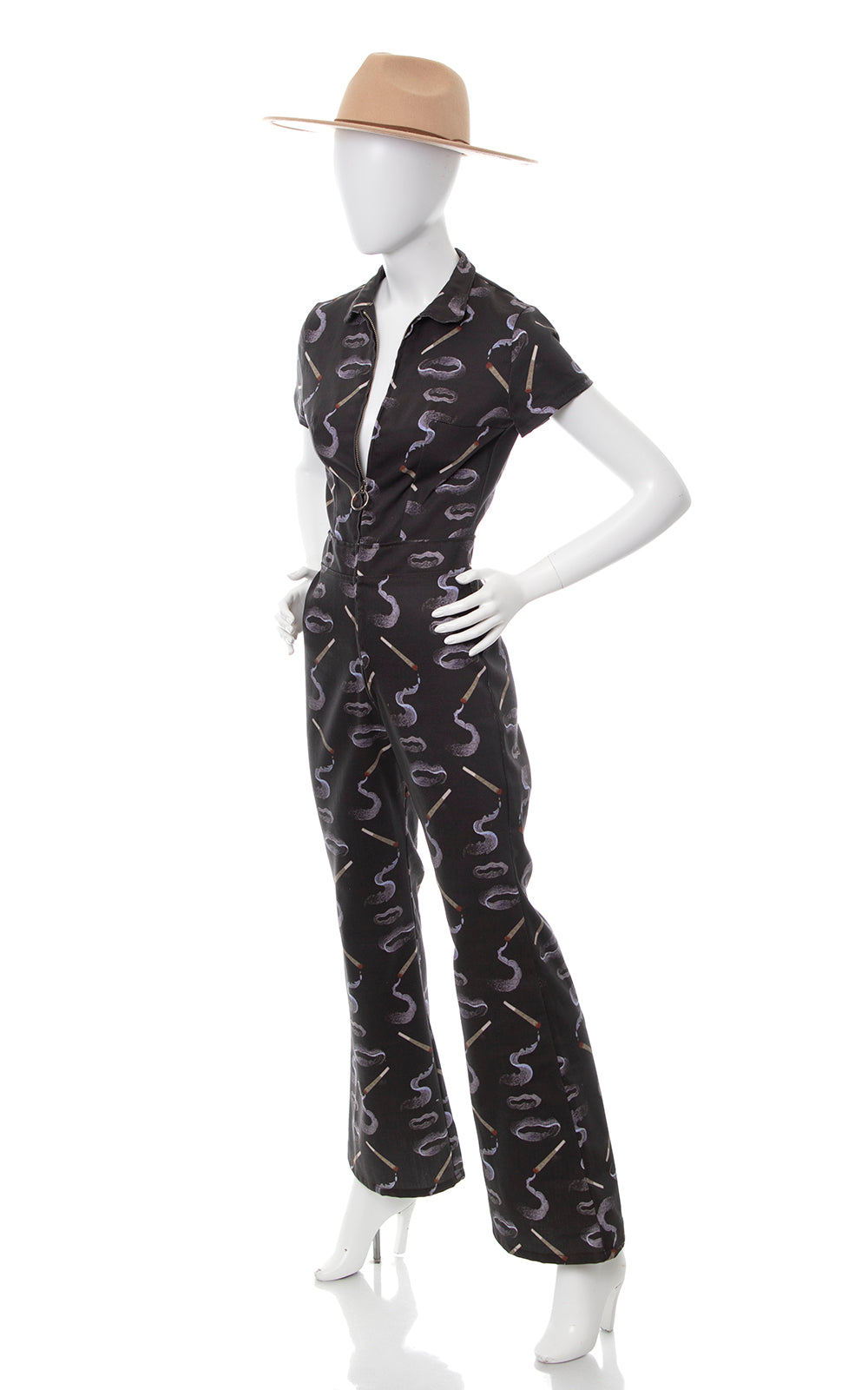 Modern 1970s Style THE CREATURES Smoking Novelty Jumpsuit | small