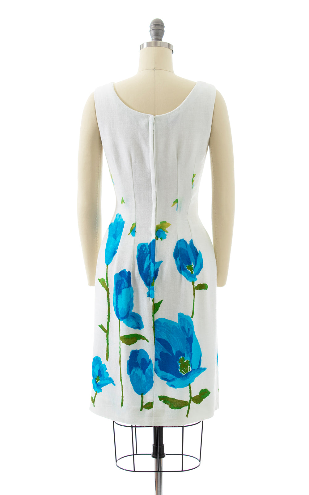 1960s Floral Border Print Linen Sundress | small