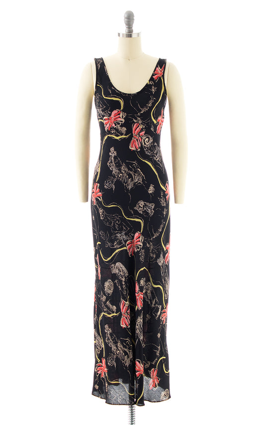 2000s BETSEY JOHNSON Lady Novelty Print Dress | x-small