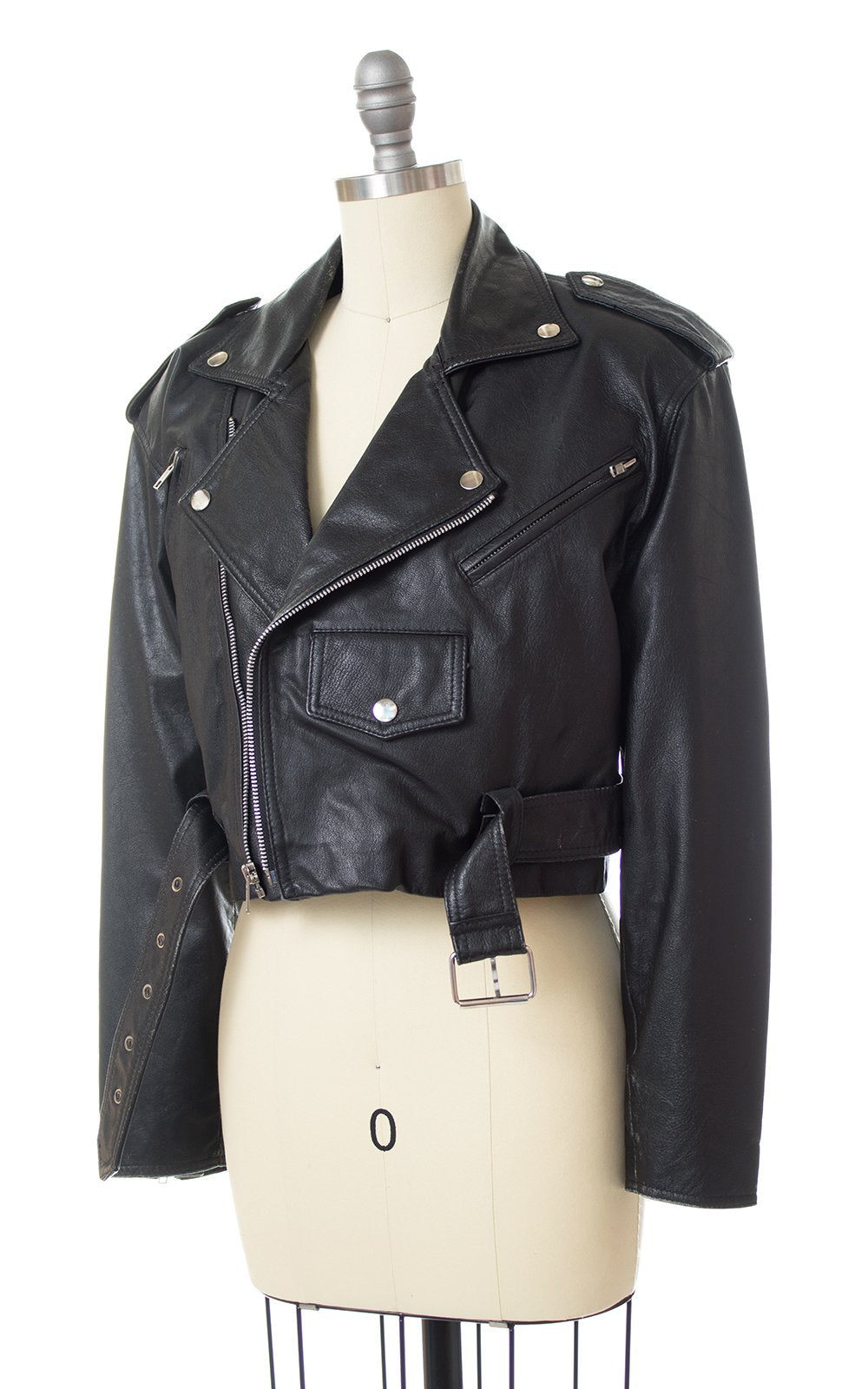 1980s Wilsons Leather Cropped Motorcycle Jacket