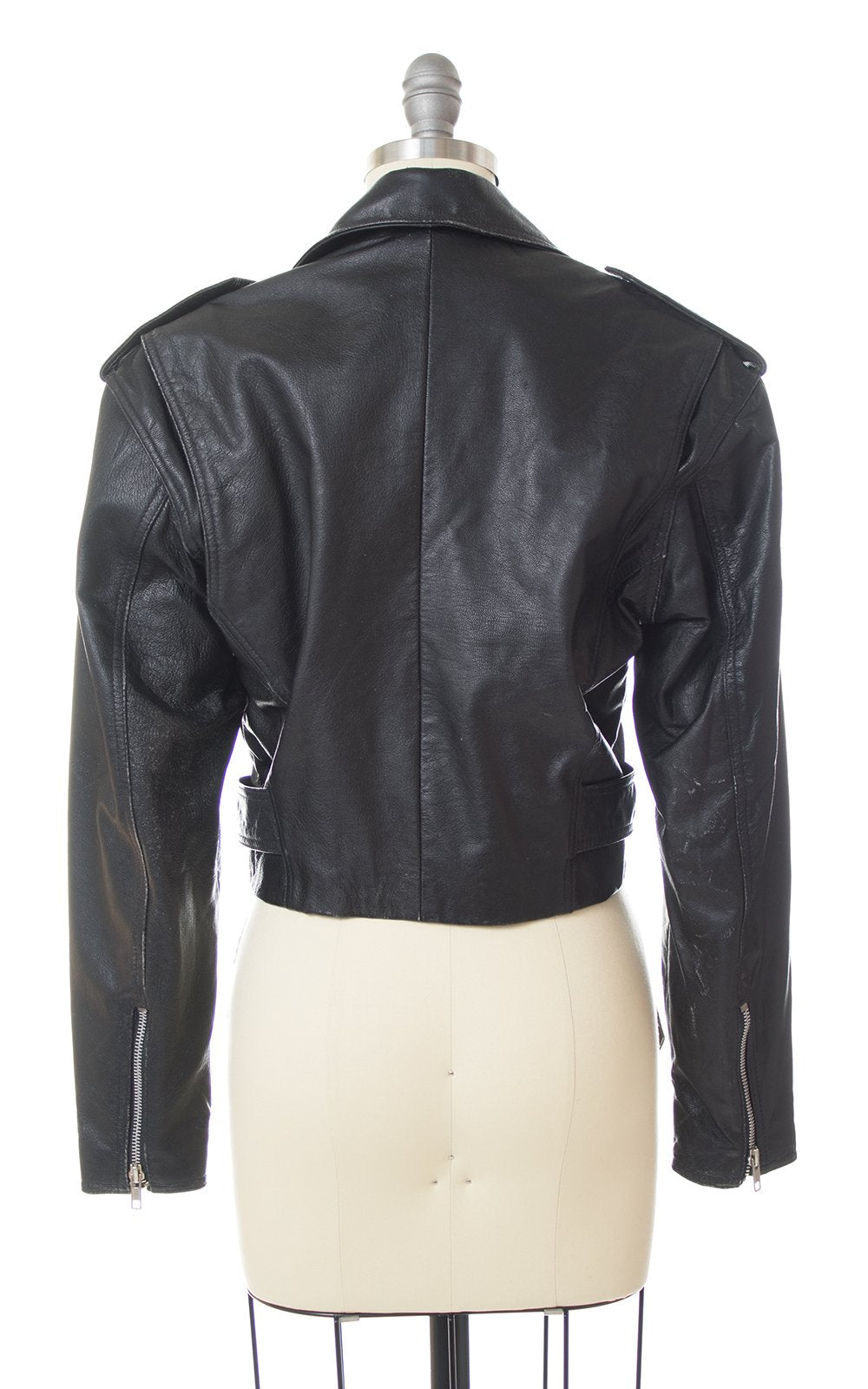 1980s Wilsons Leather Cropped Motorcycle Jacket