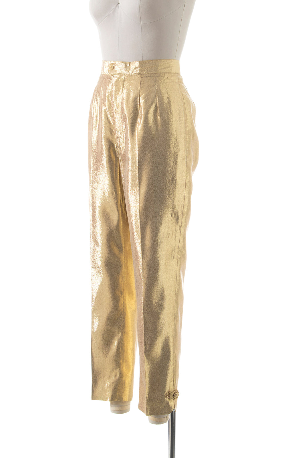 1980s-does-1960s Metallic Gold Lurex Pants | medium