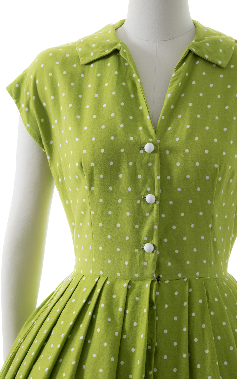 Modern 1950s Style Polka Dot Shirtwaist Dress