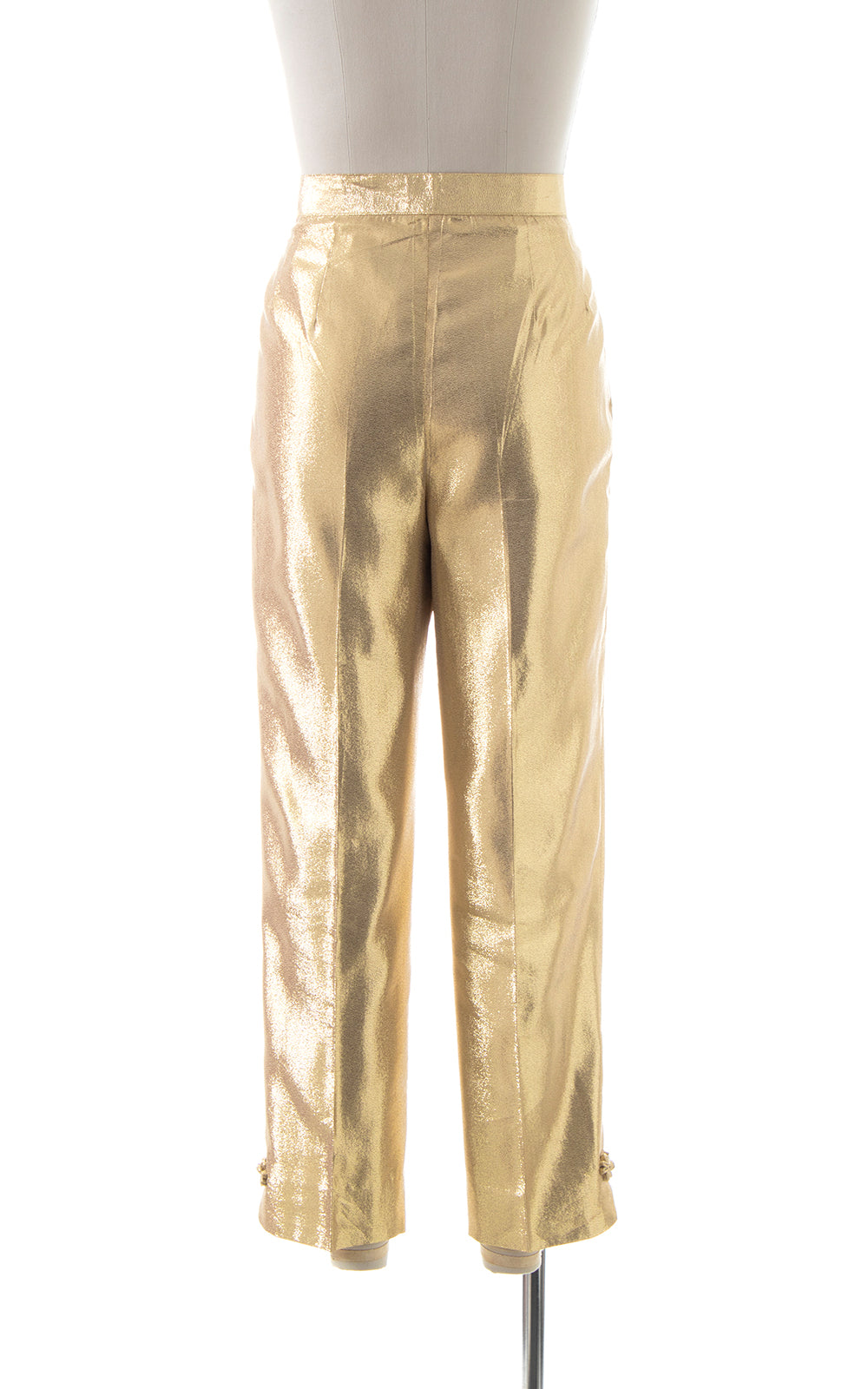 1980s-does-1960s Metallic Gold Lurex Pants | medium