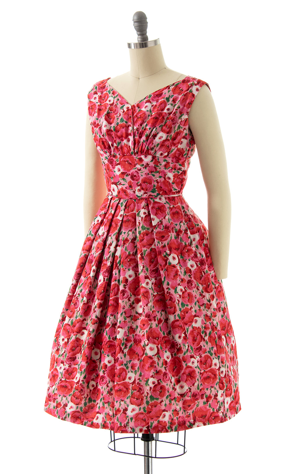 1950s Rose Print Sundress | x-small