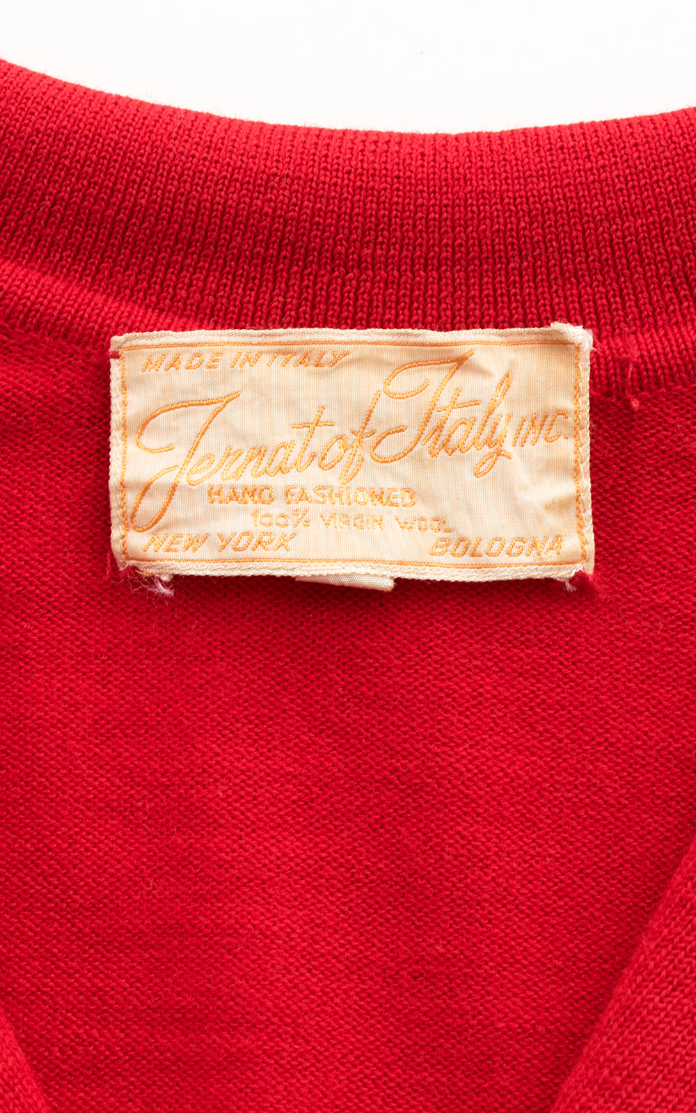 1950s Red Knit Wool Cropped Sweater