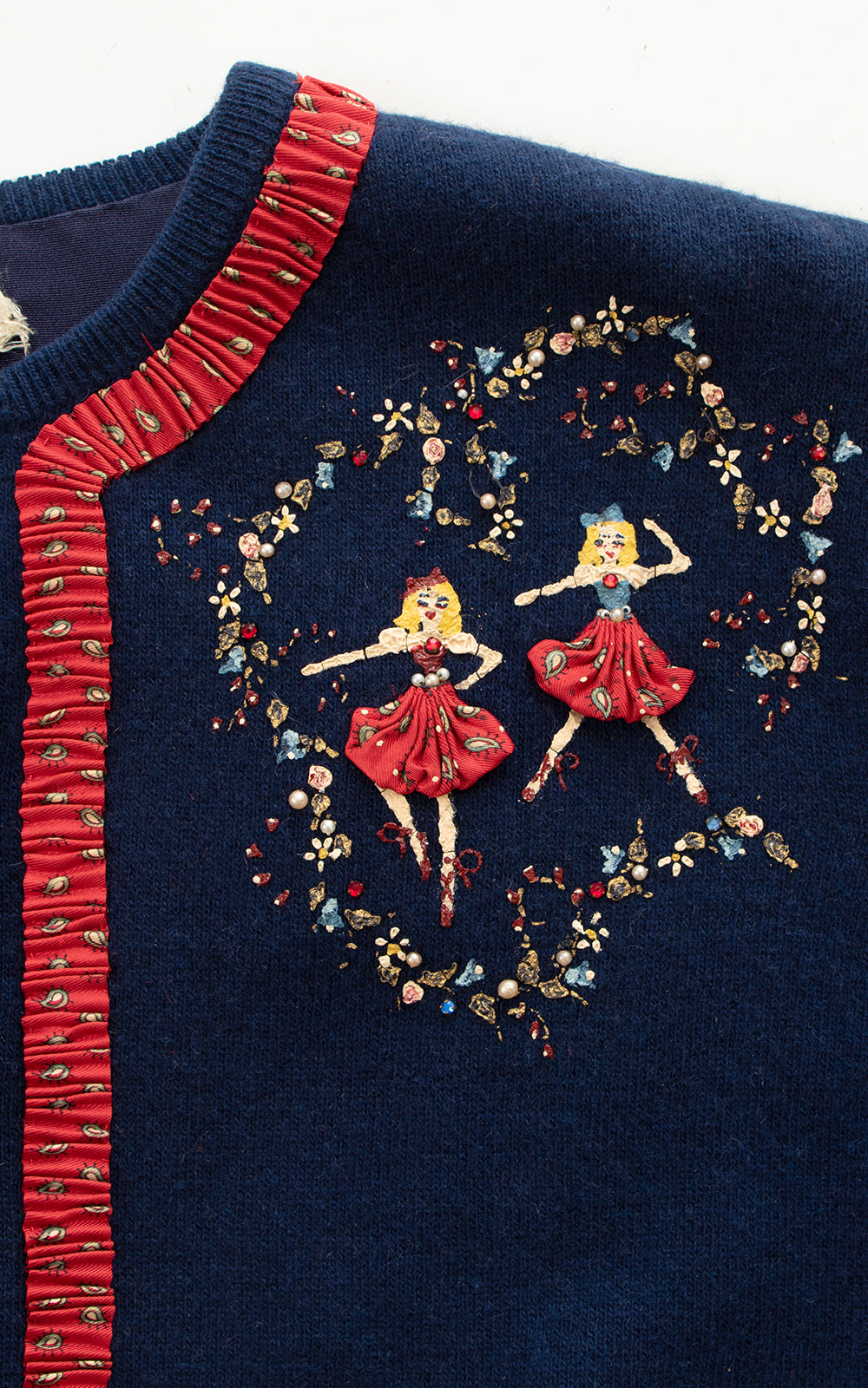 1950s Ballerina Novelty Cashmere Blend Sweater BirthdayLifeVintage