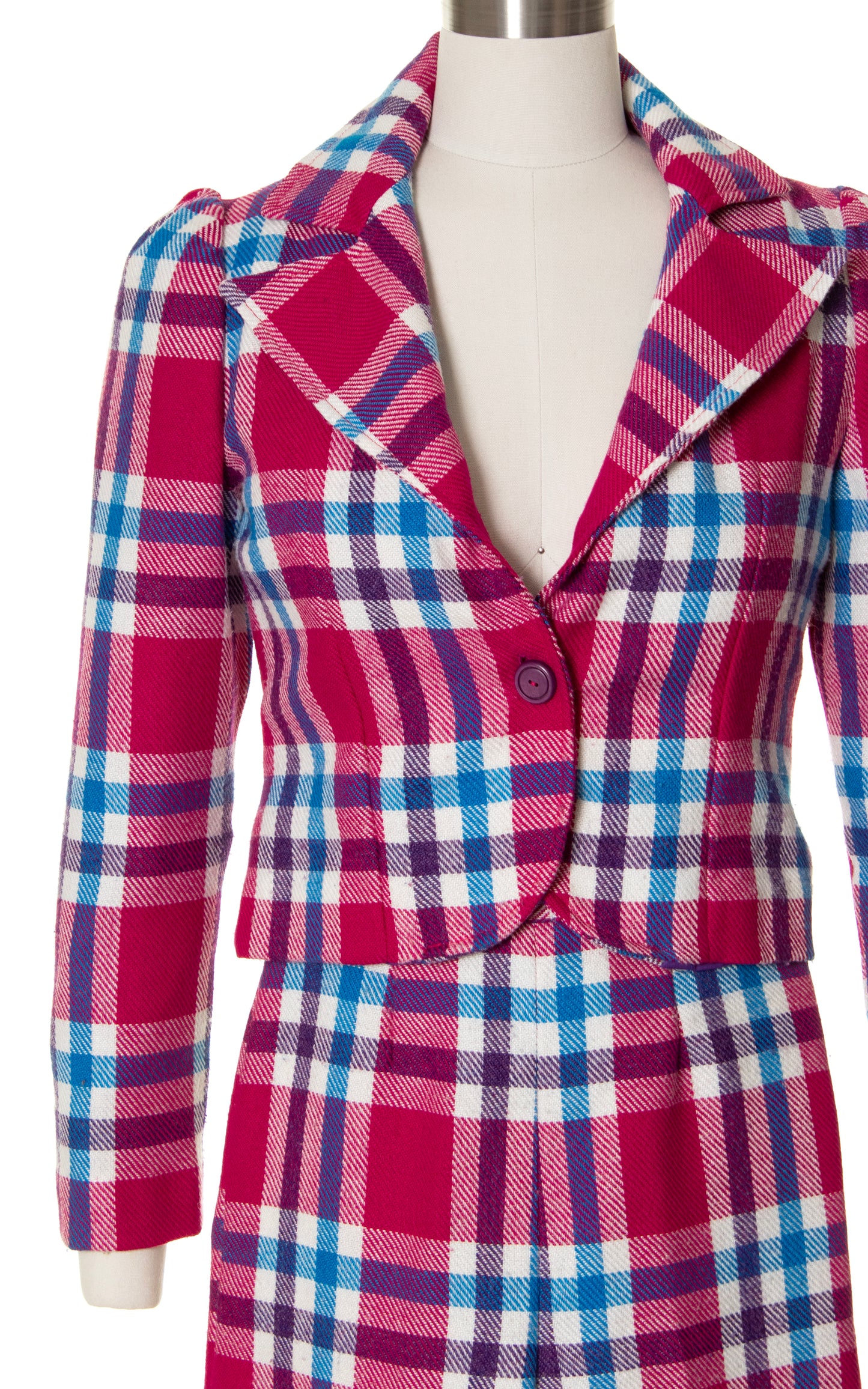 1970s Plaid Pant Suit | x-small