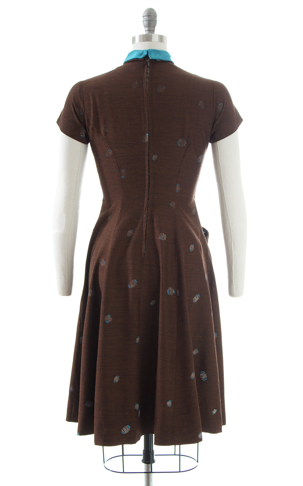 1950s Atomic Printed Two-Tone Dress | small