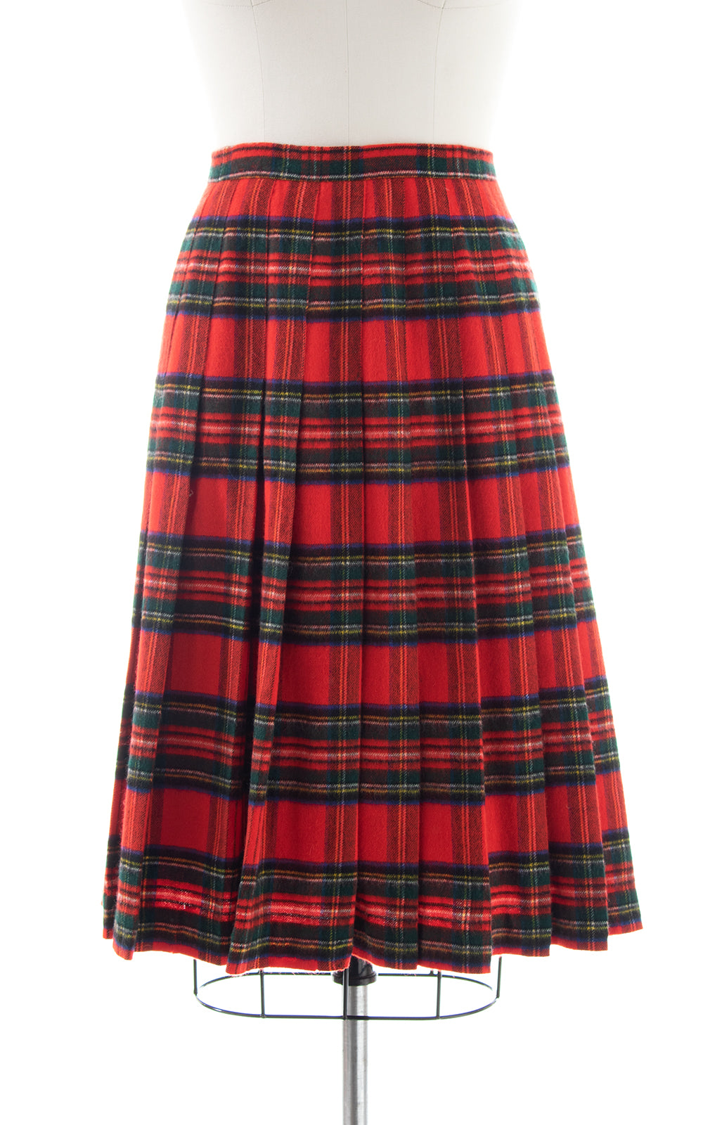1980s Cashmere Wool Tartan Pleated Skirt BirthdayLifeVintage
