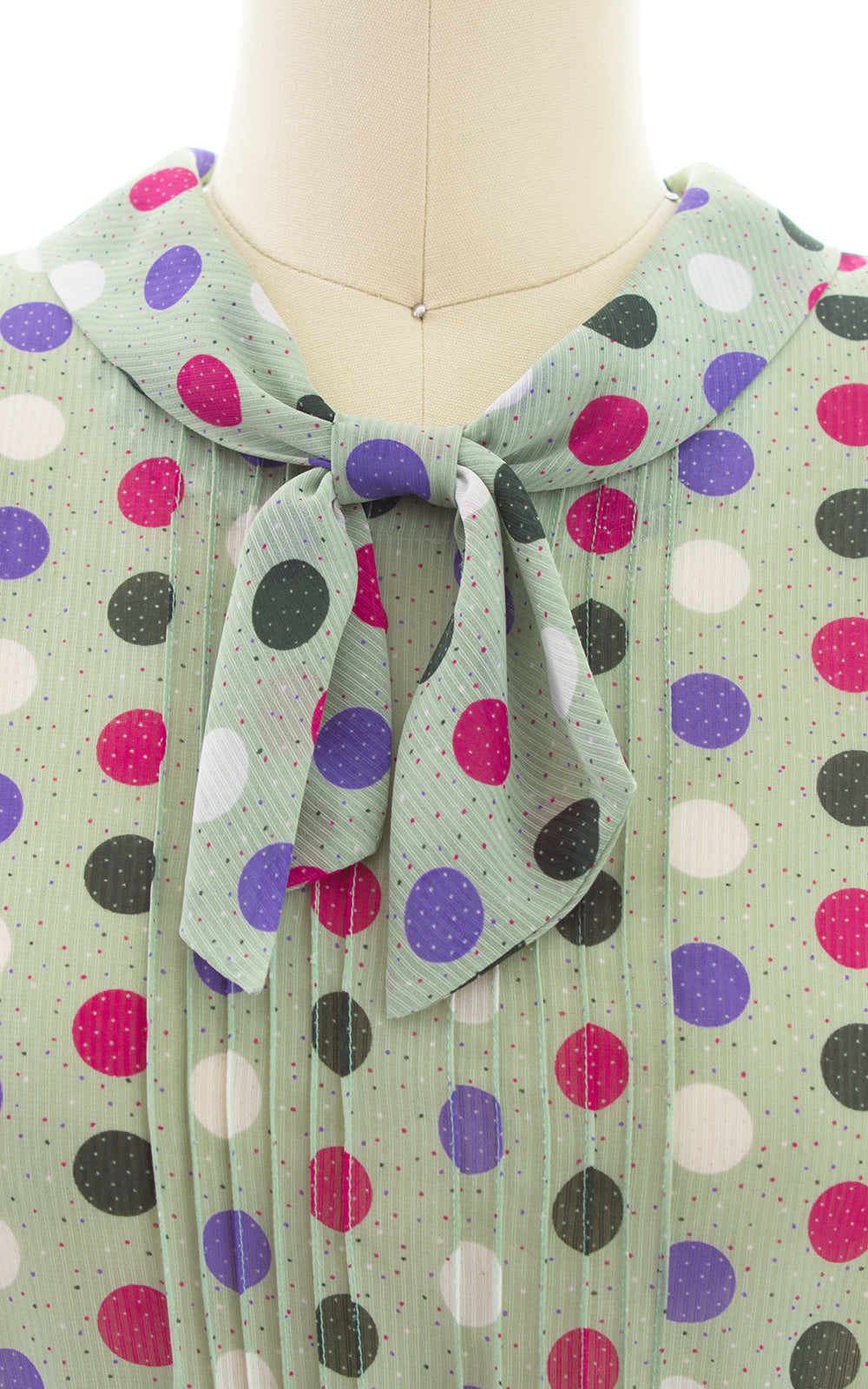 1980s Polka Dot Secretary Dress