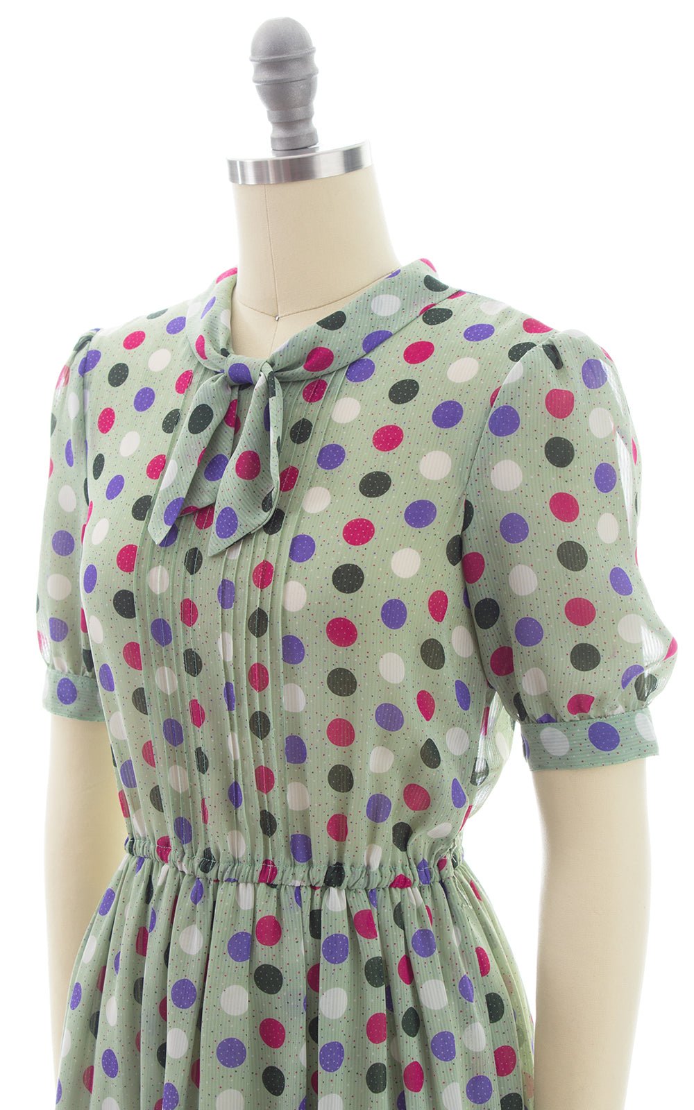 1980s Polka Dot Secretary Dress