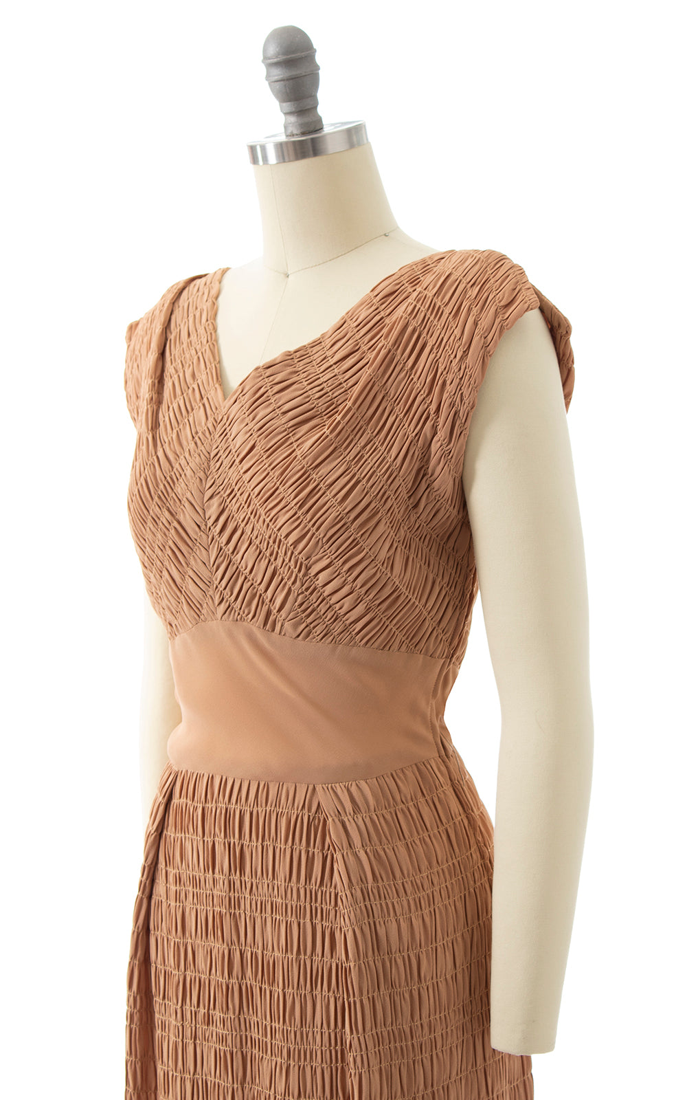1940s NETTIE ROSENSTEIN Shirt Rayon Crepe Dress | x-small