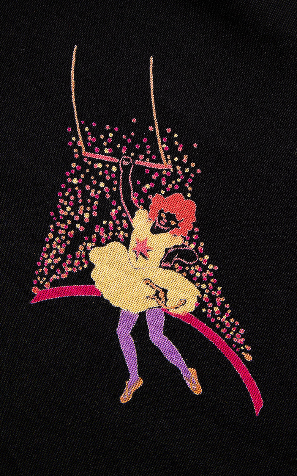 1970s Trapeze Circus Performer Novelty Print Dress | medium