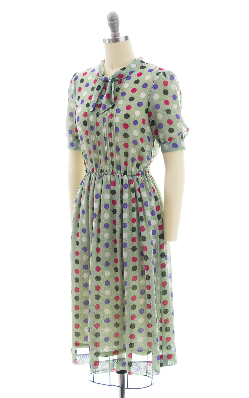 1980s Polka Dot Secretary Dress