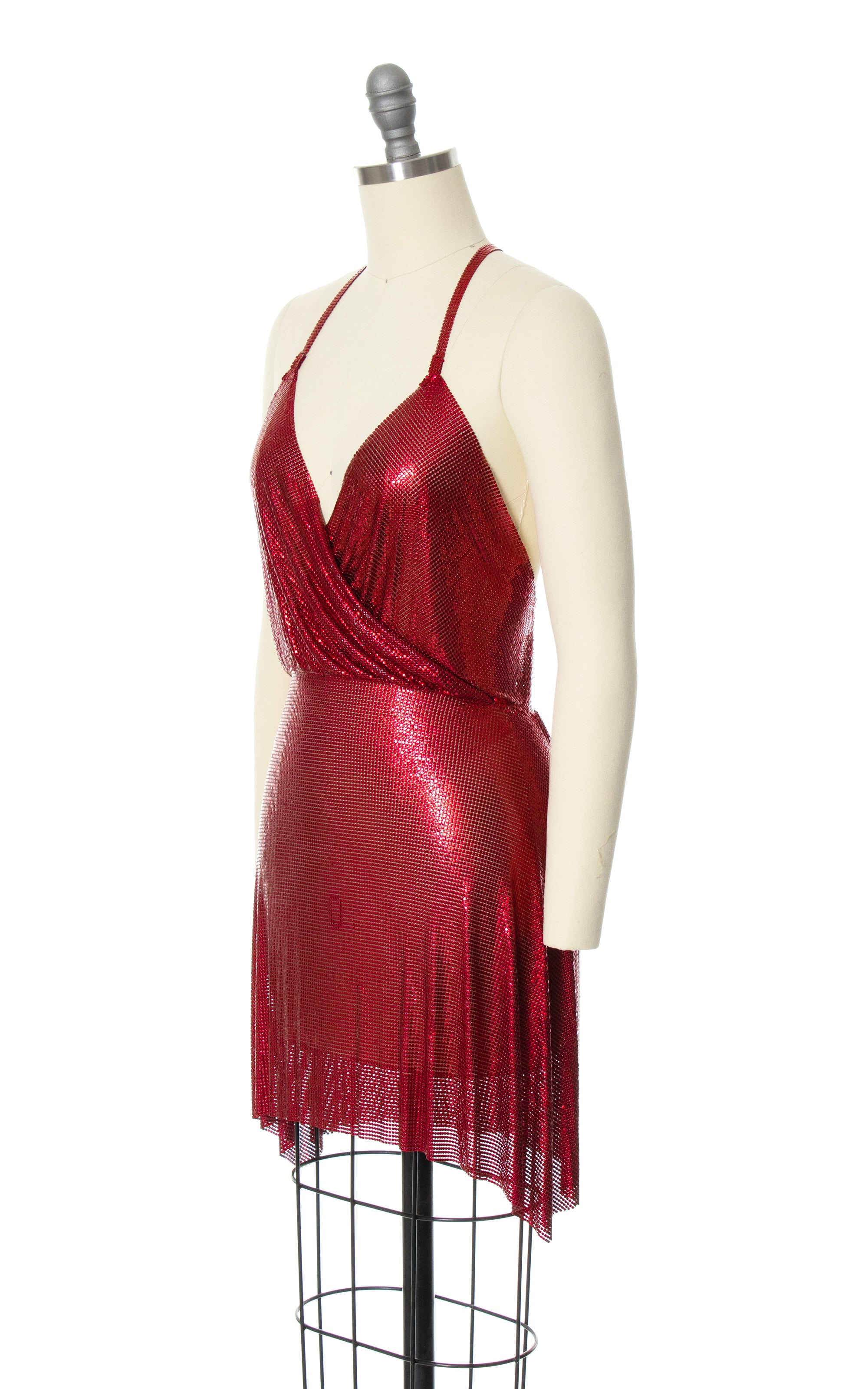 MODERN FANNIE SCHIAVONI Red Metal Mesh Mini Dress | x-small – Birthday Life  Vintage