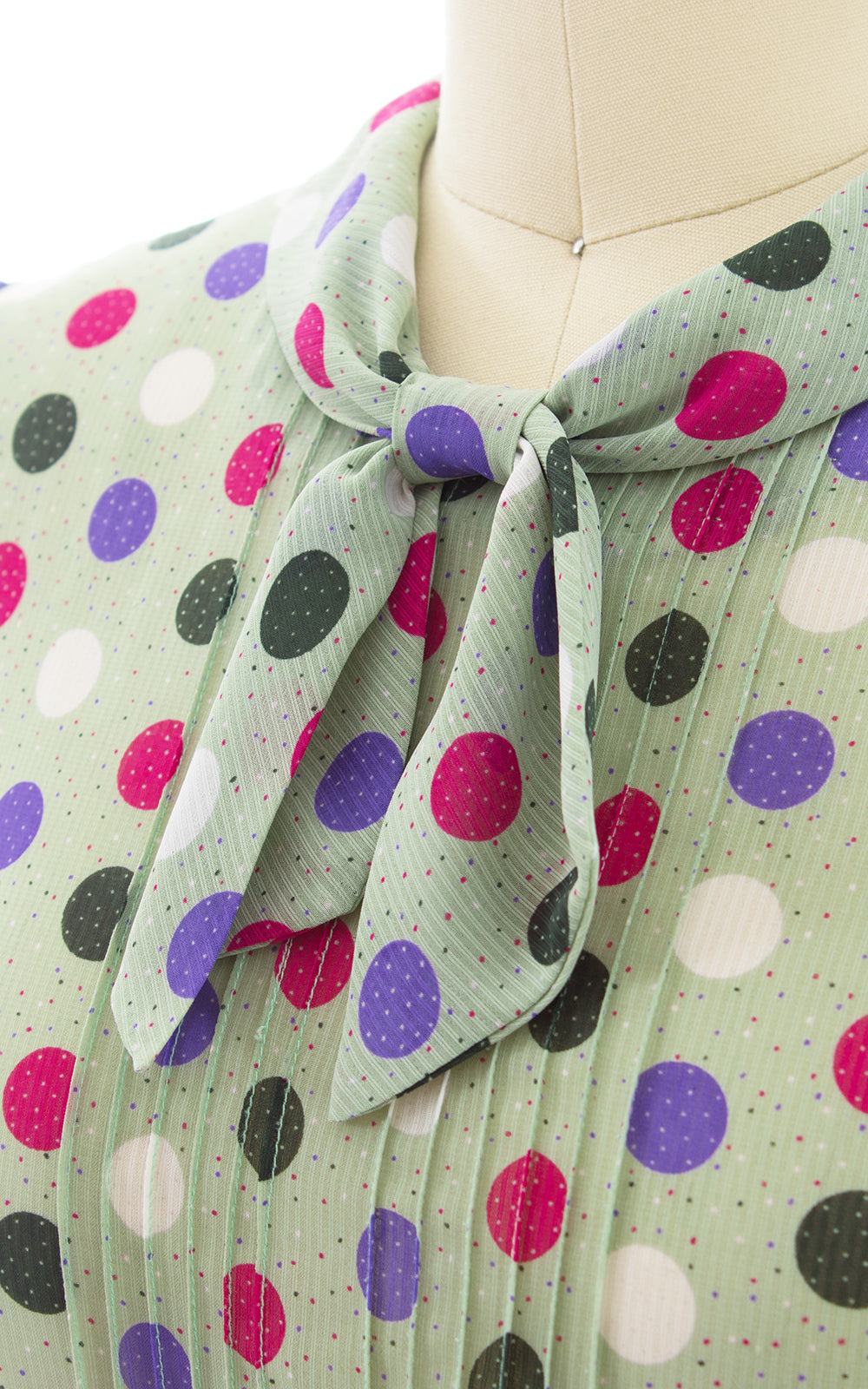 1980s Polka Dot Secretary Dress