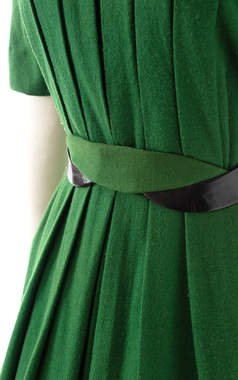 1940s 1950s VERA MAXWELL Green Wool Dress | small