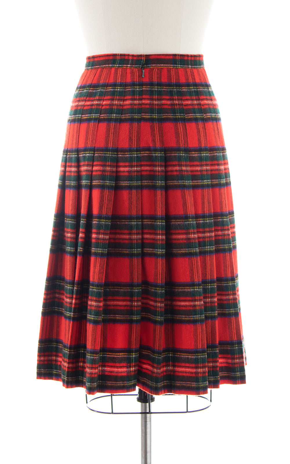 1980s Cashmere Wool Tartan Pleated Skirt BirthdayLifeVintage