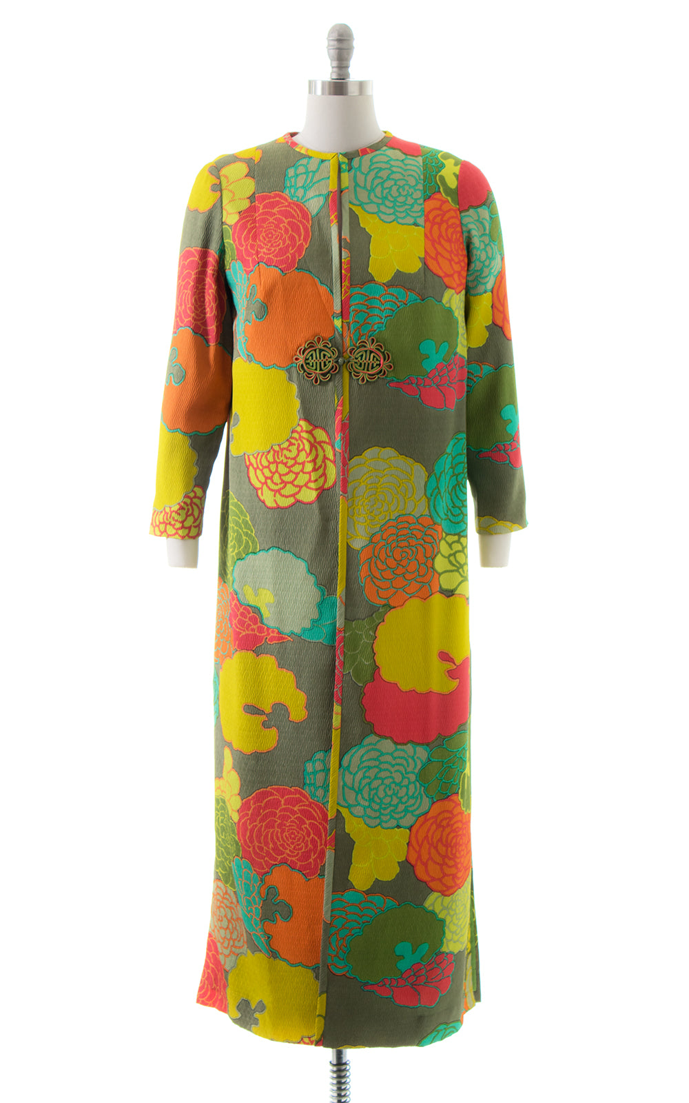 1960s Silk Floral Duster Jacket