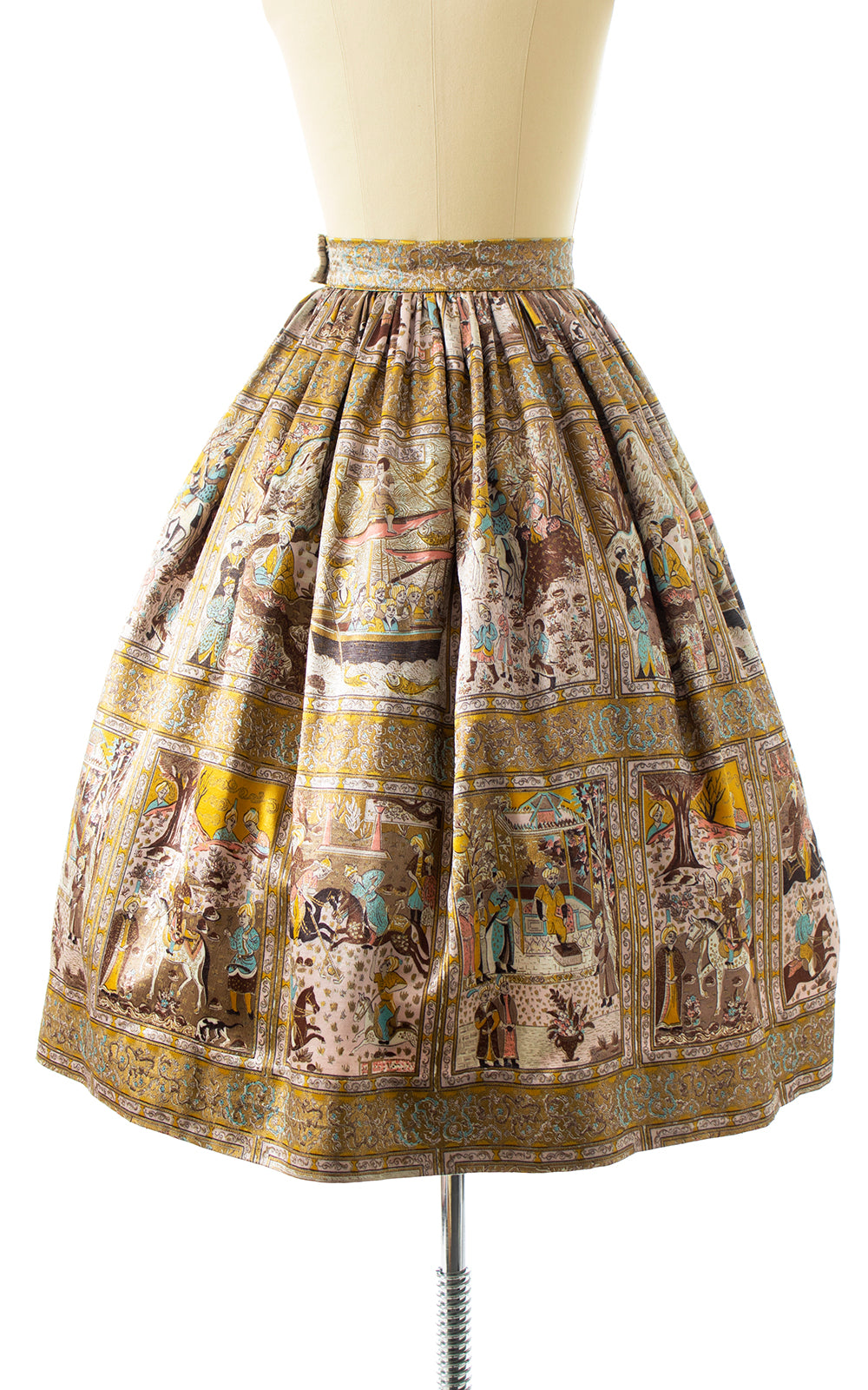 BLV x DEANNA || 1950s Persian Folklore Novelty Print Skirt | small