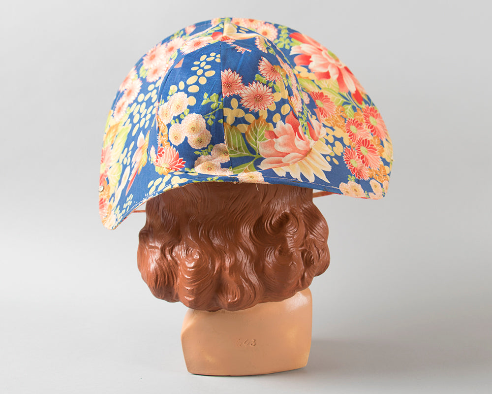 1920s Crushable / Packable Chinese Floral Cotton Sun Hat | medium/large