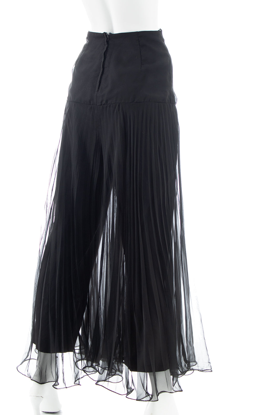 1970s Pleated Chiffon Palazzo Pants | medium