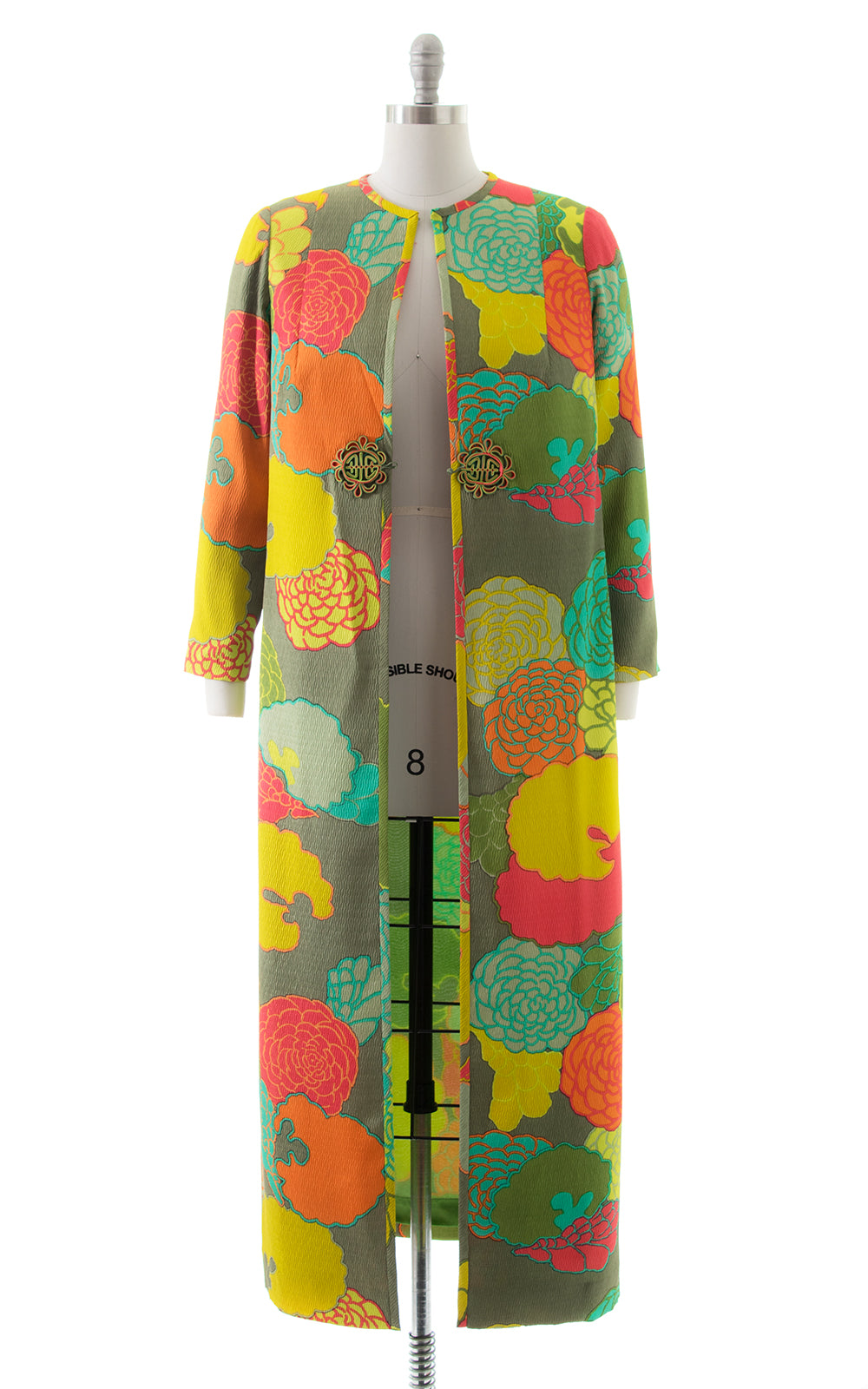 1960s Silk Floral Duster Jacket