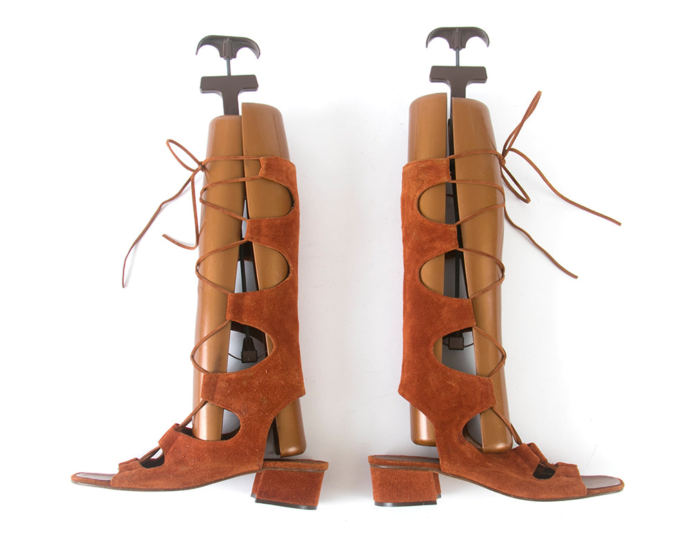 Lorenza Sandal - Leather Lace Up Greek Sandals | byJAMES