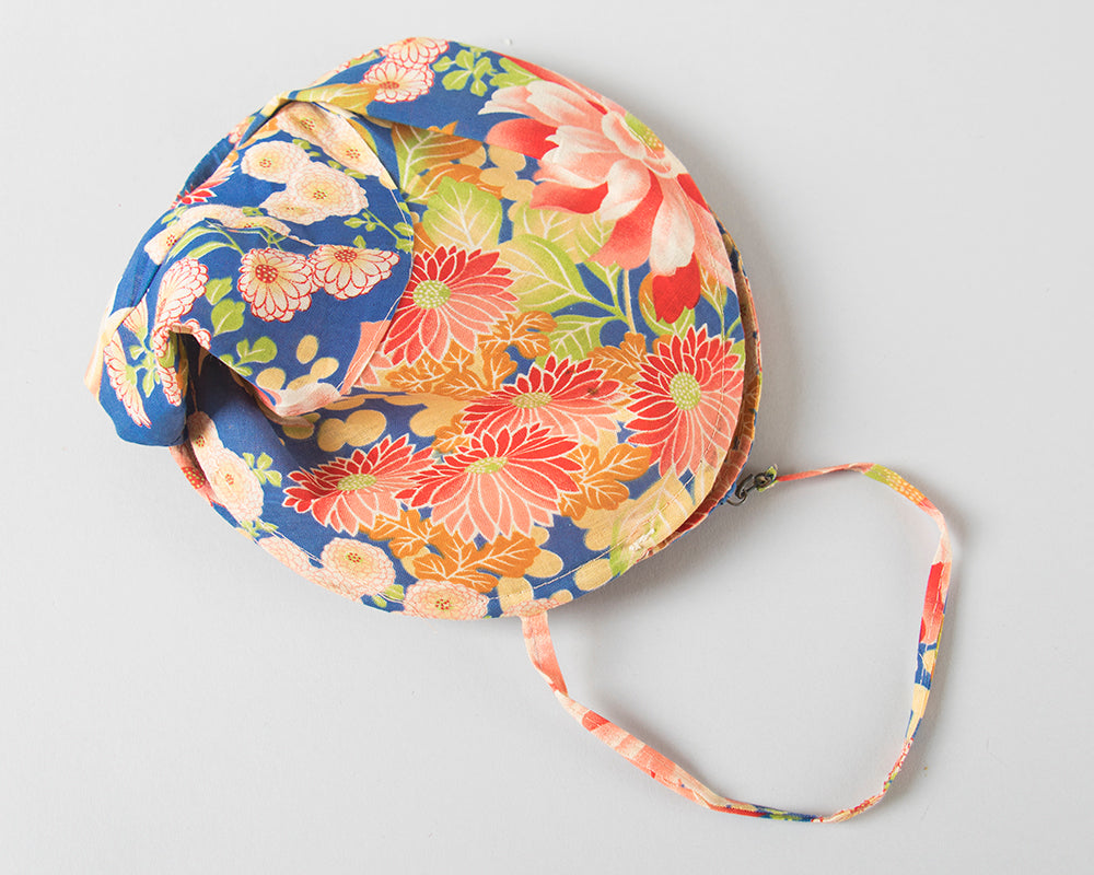 1920s Crushable / Packable Chinese Floral Cotton Sun Hat | medium/large