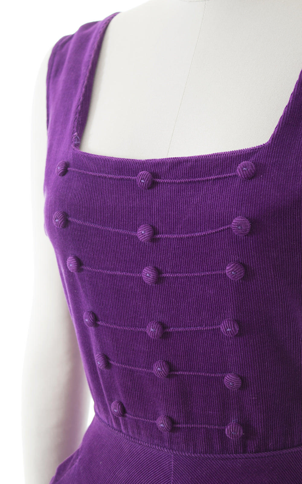 1950s Purple Corduroy Dress with Pockets BirthdayLifeVintage