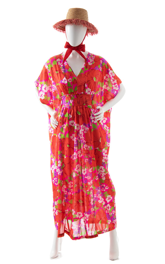 1970s Floral Jersey Kaftan | small/medium/large/x-large