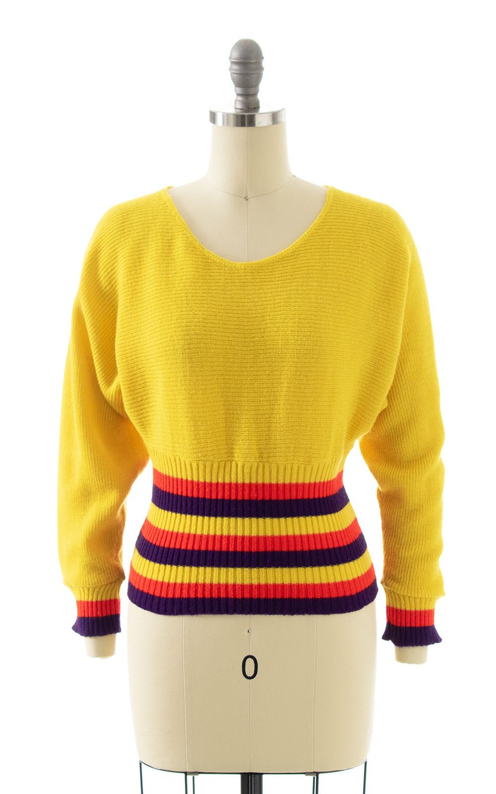 1970s Striped Dolman Sleeve Sweater | x-small/small