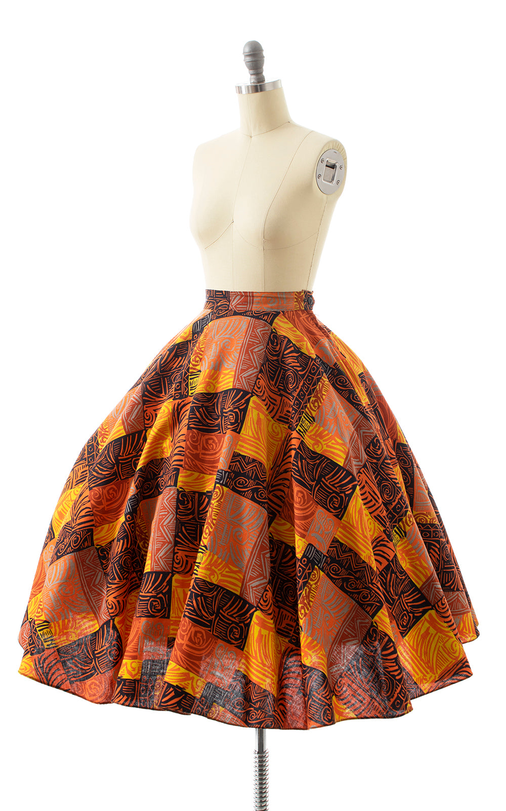 BLV x DEANNA || 1950s Block Print Style Circle Skirt | x-small